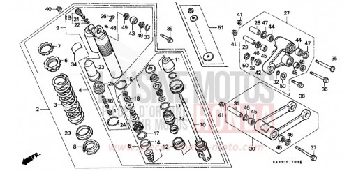 REAR CUSHION (4) CR125RK de 1989